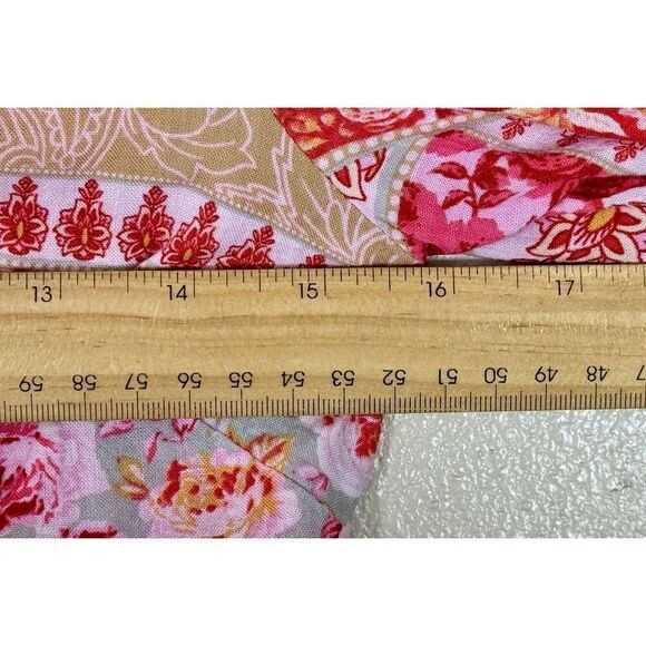 North End Pink Floral Patchwork Square Neck Babydoll Dress With Tie Backs Small - Picture 8 of 8